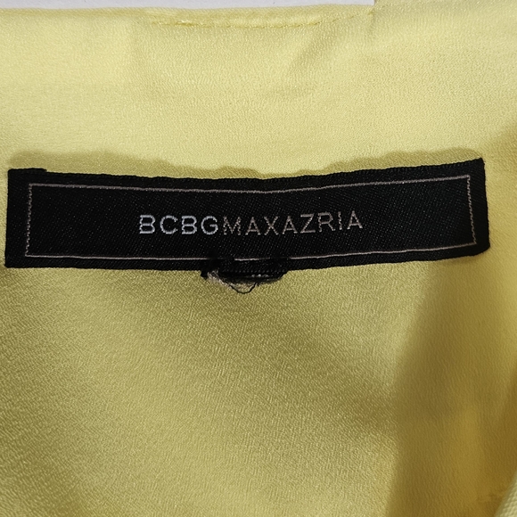 BCBG Maxazria Yellow Pintuck Ankle Dress Pants Size 10 ? Flat Front Work Career - Picture 11 of 16